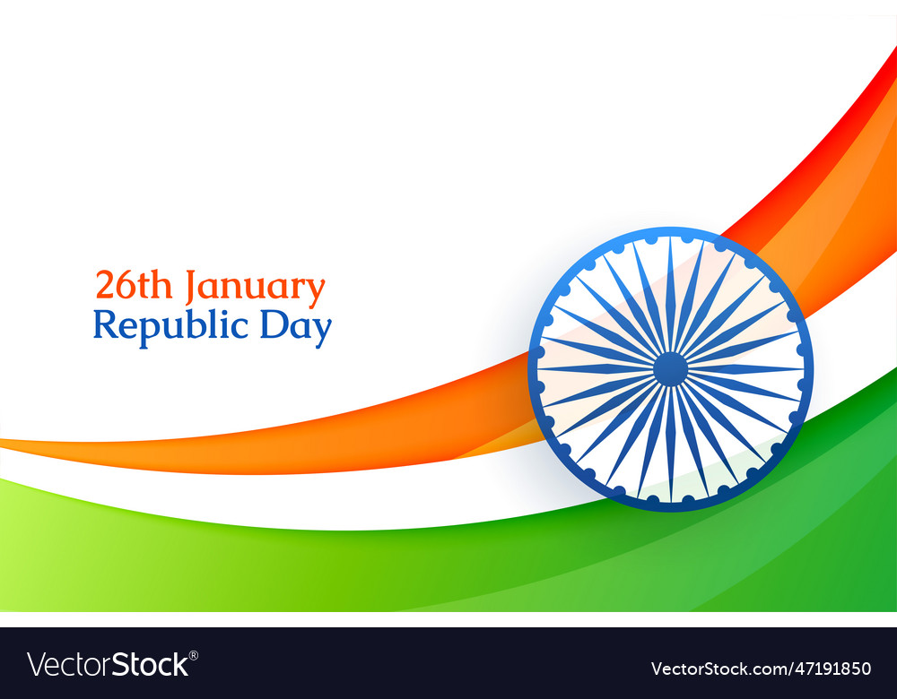 Happy republic day of india wavy background Vector Image