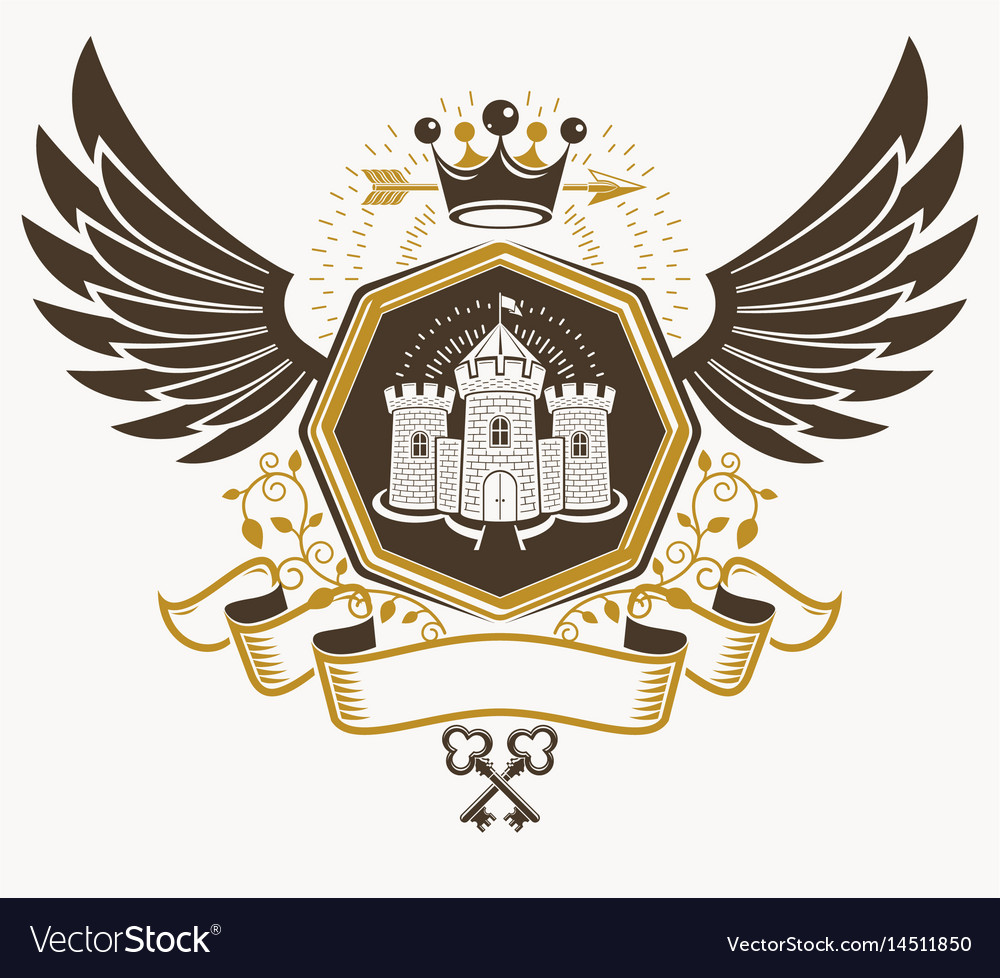 Heraldic signs vintage elements Royalty Free Vector Image