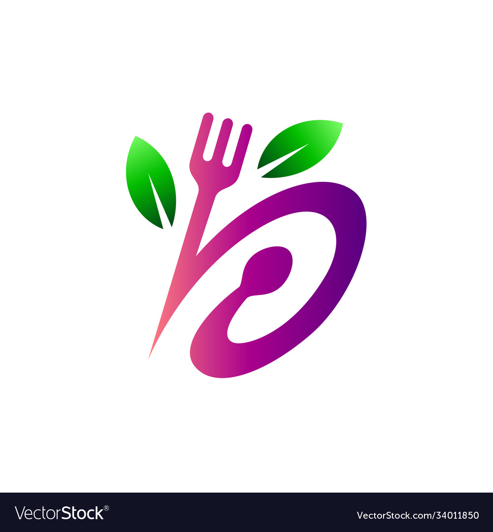 Letter b food logo Royalty Free Vector Image - VectorStock