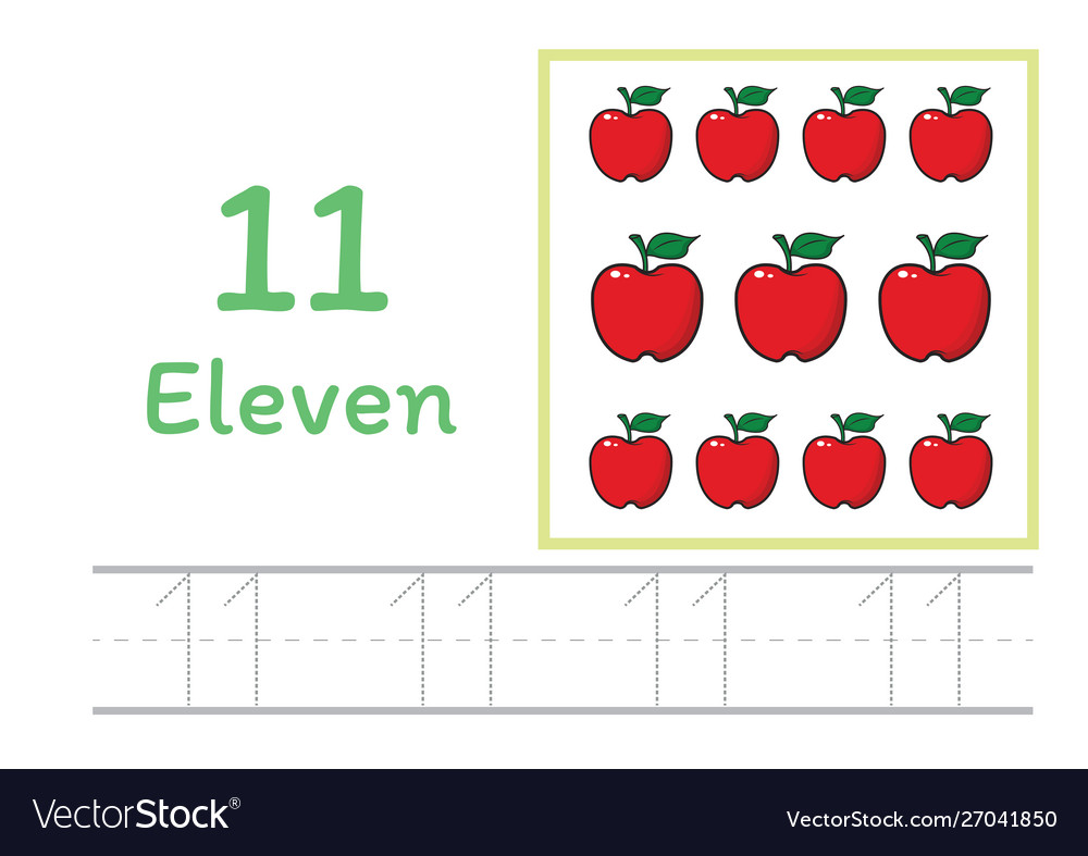 Number tracing and writing tracing worksheet Vector Image