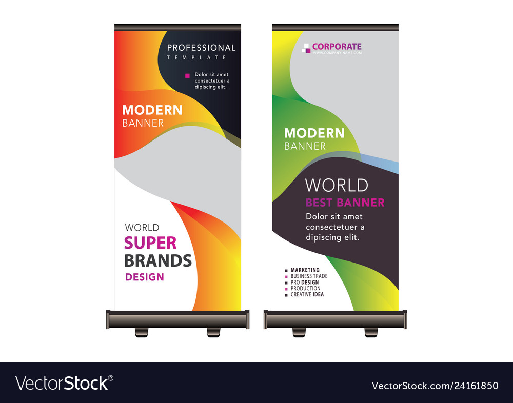 Roll Up Banner Design Royalty Free Vector Image