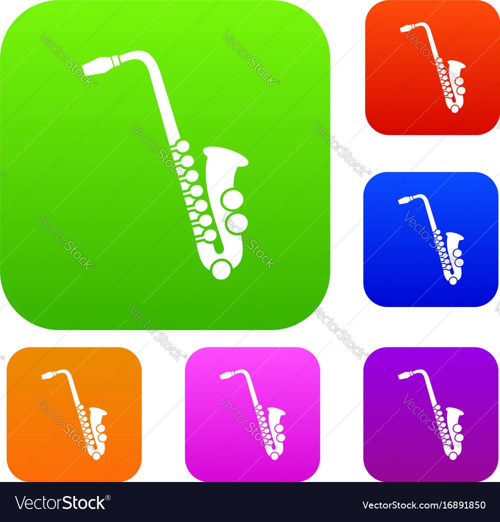 Saxophone Set Collection Royalty Free Vector Image