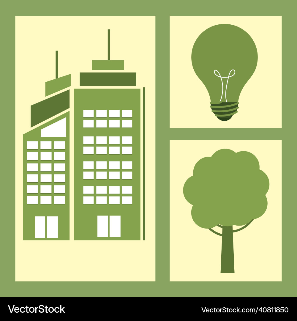 Set of think green Royalty Free Vector Image - VectorStock