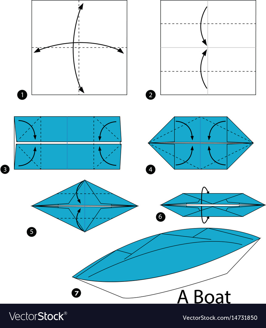 Step By Step Instructions How To Make Origami Vector Image