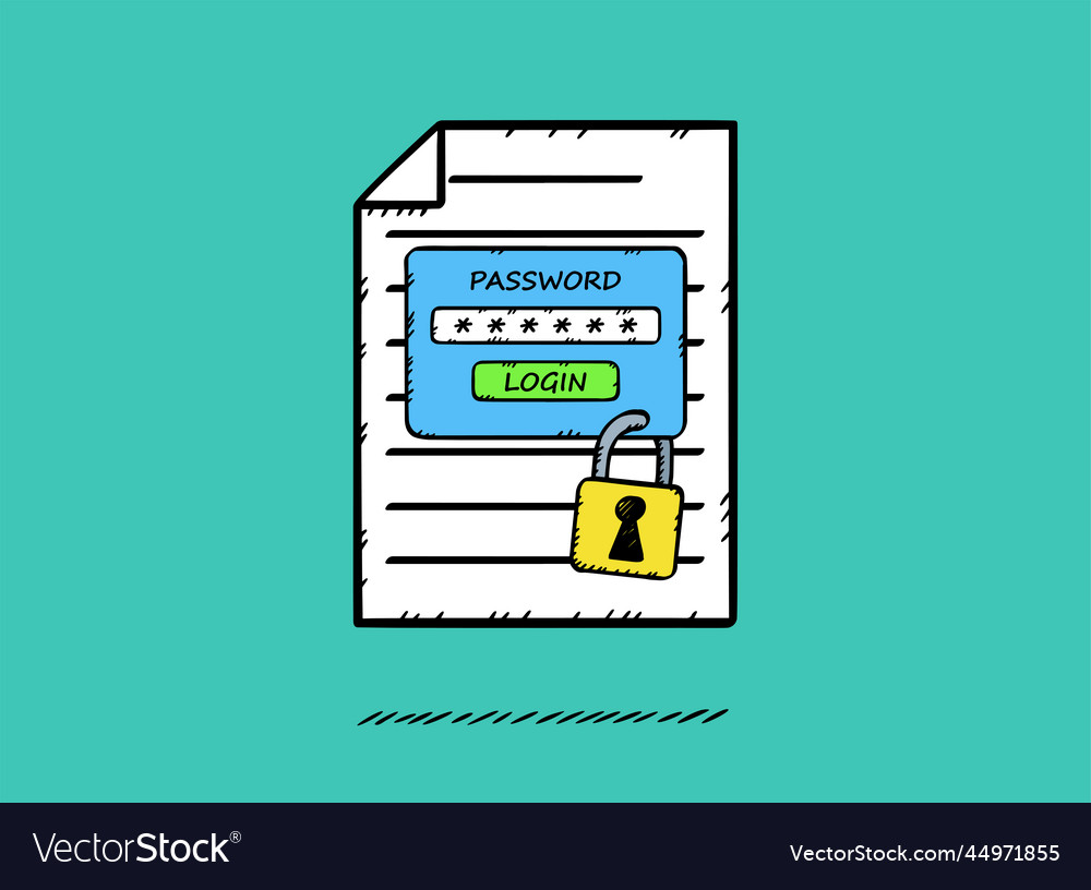 A document with locked access Royalty Free Vector Image