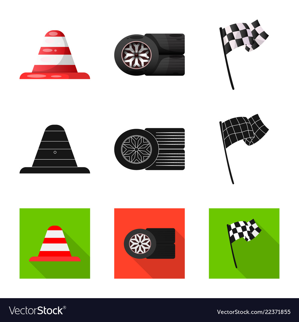 Car and rally symbol set Royalty Free Vector Image