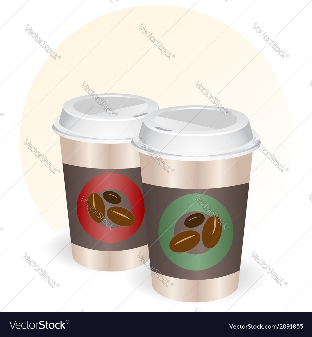 Coffee cups to go Royalty Free Vector Image - VectorStock