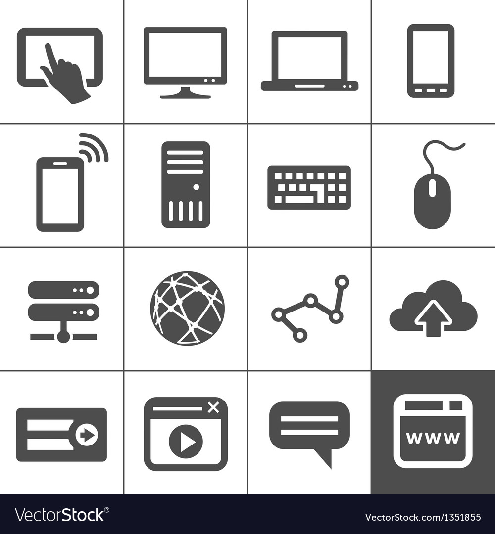 Internet and Web icon set Royalty Free Vector Image