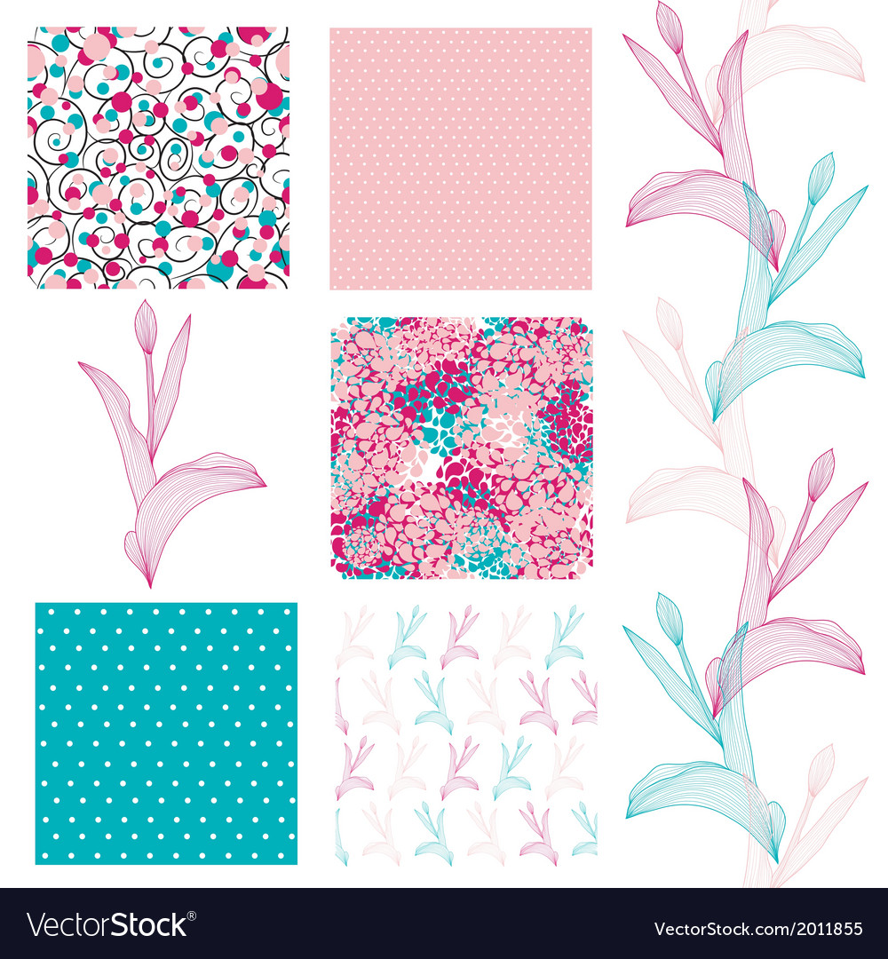 Seamless patterns set Royalty Free Vector Image