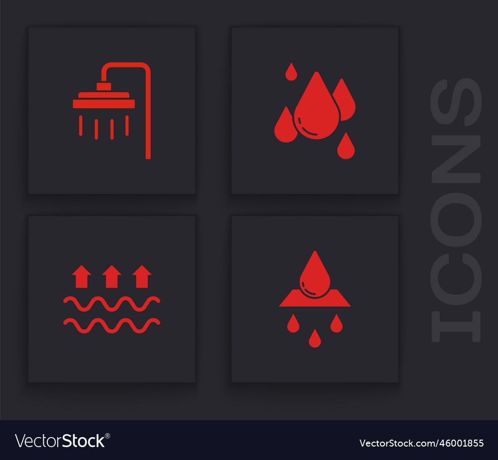 Set recycle clean aqua shower water drop Vector Image