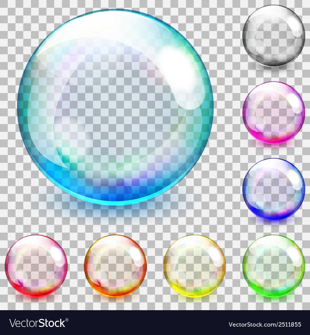 Transparent glass spheres Royalty Free Vector Image