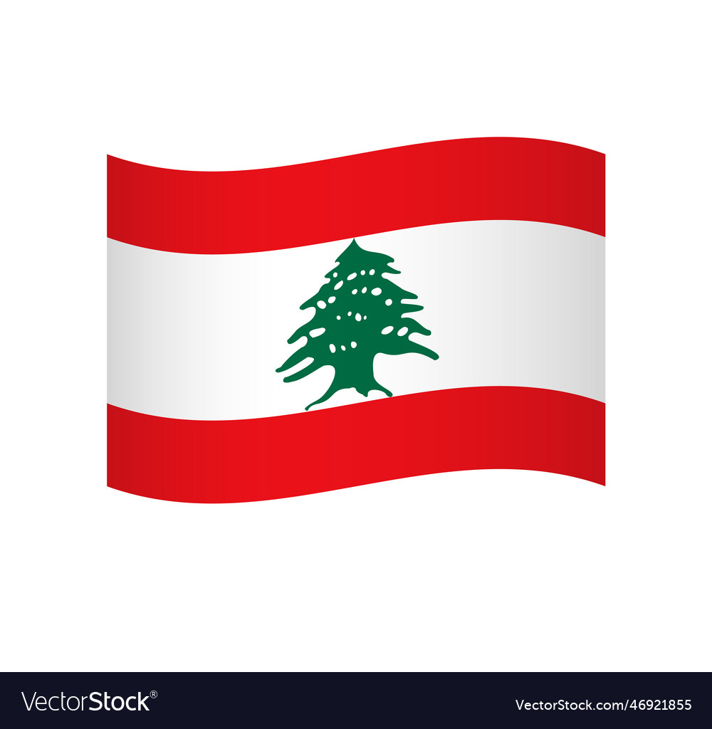 Wavy flag of lebanon Royalty Free Vector Image