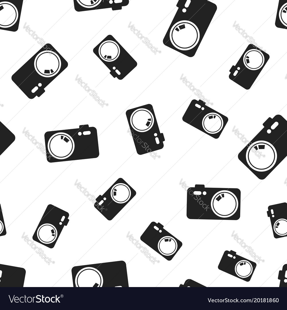 Camera seamless pattern background business flat Vector Image