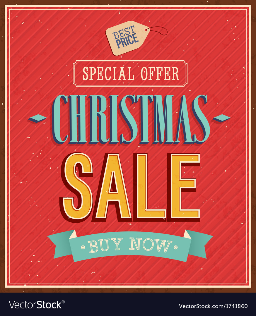 Christmas sale typographic design Royalty Free Vector Image