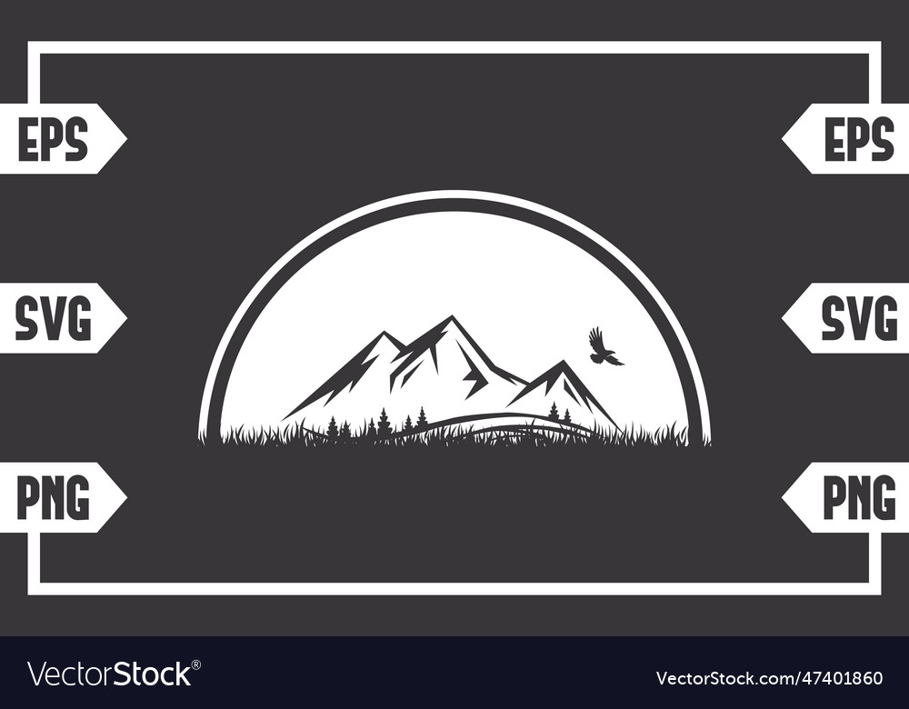 Half circle - mountain Royalty Free Vector Image