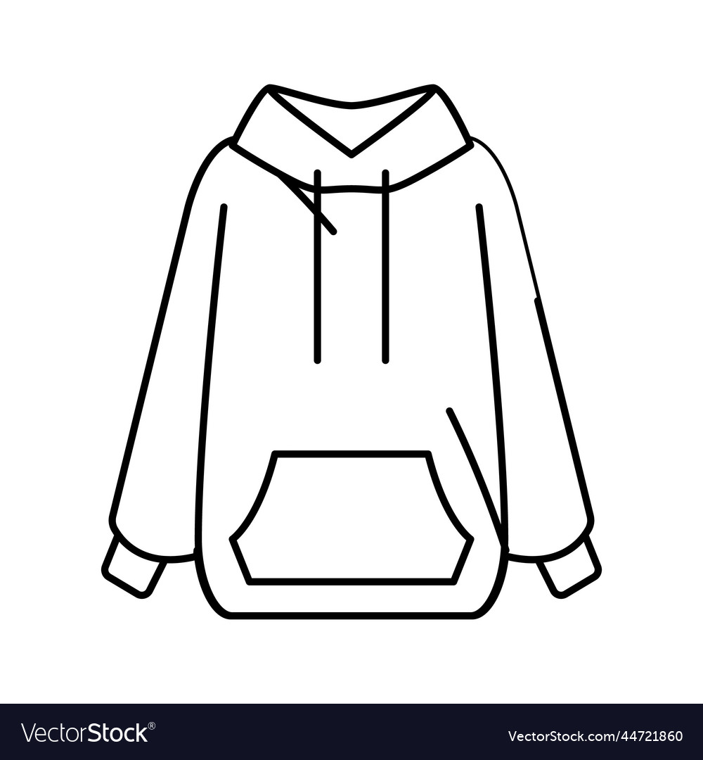 Hoodie outerwear female line icon Royalty Free Vector Image