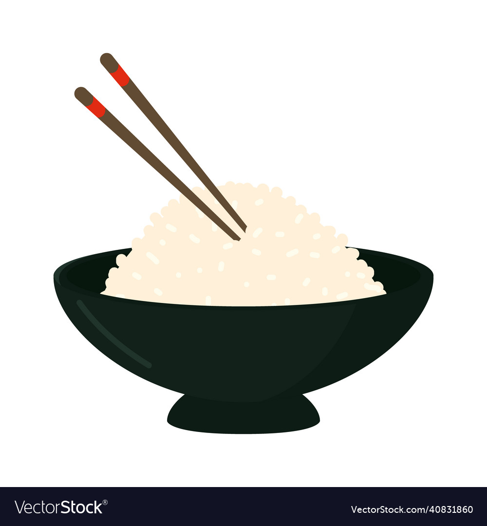 Rice bowl design Royalty Free Vector Image - VectorStock