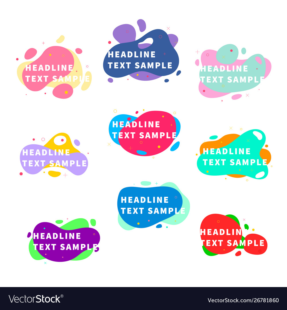 Set nine bright trendy modern graphic liquid vector image Set nine bright trendy modern graphic liquid