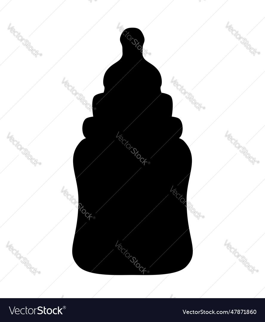 Simple silhouette baby milk bottle isolated Vector Image