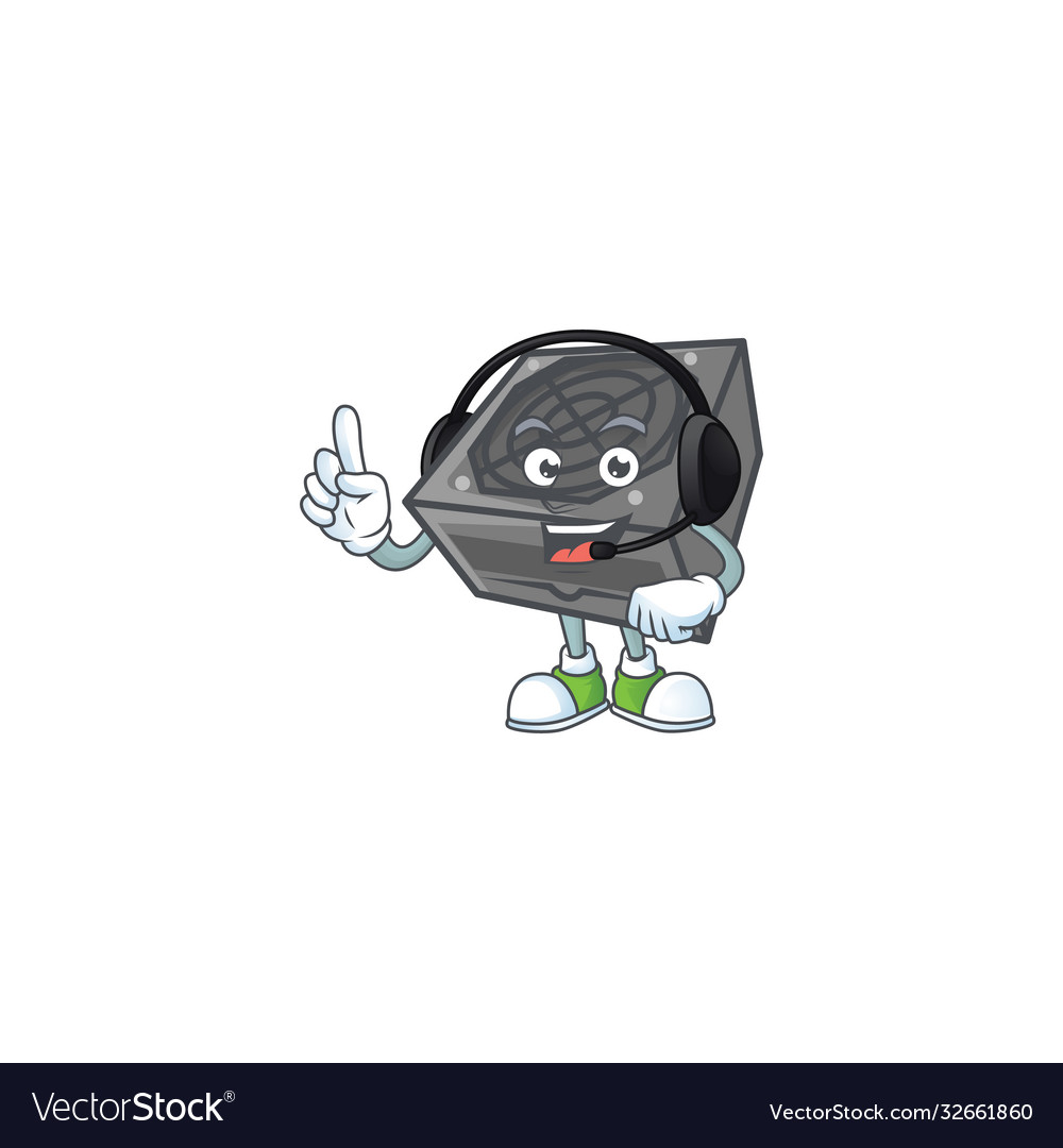 Sweet power supply unit black color cartoon Vector Image