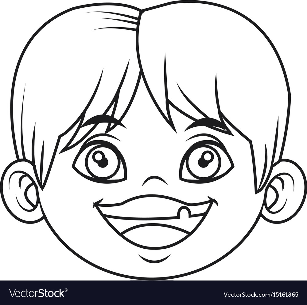 Beautiful Little Face Boy Cute Child Smiling Vector Image