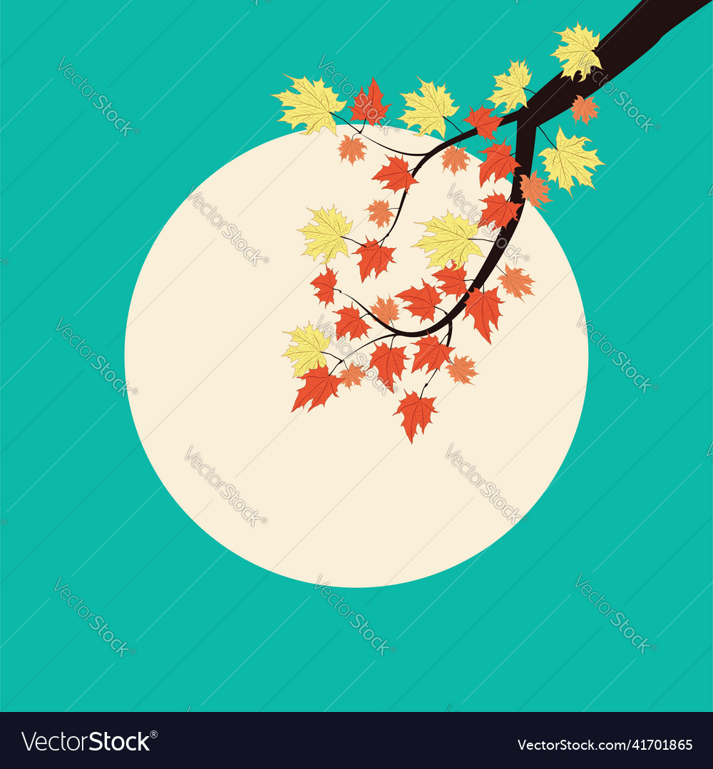 Branch With Autumn Maple Leaves Royalty Free Vector Image Branch With Autumn Maple Leaves Royalty Free Vector Image