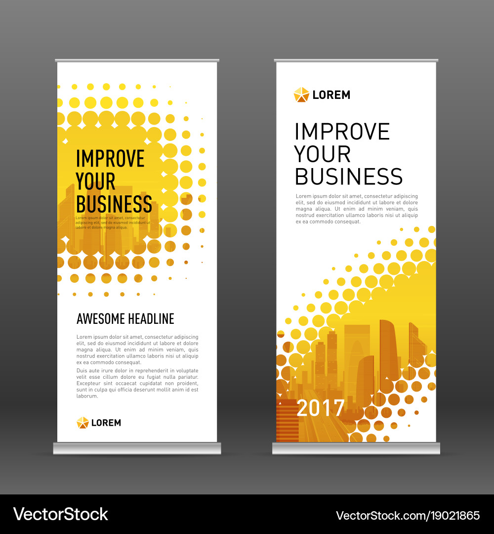 Construction Roll Up Banner Design Template Vector Image