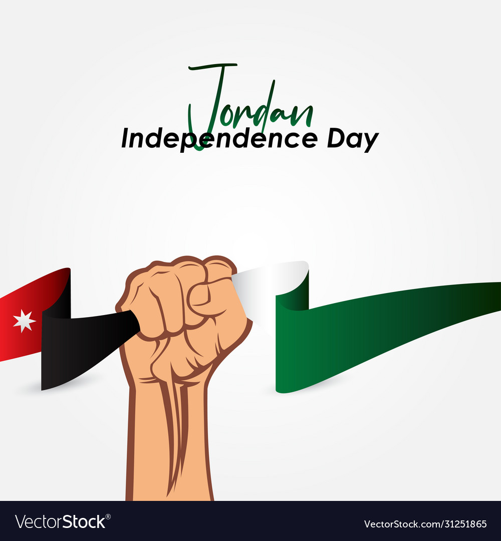 Jordan independence day banner with flag Vector Image