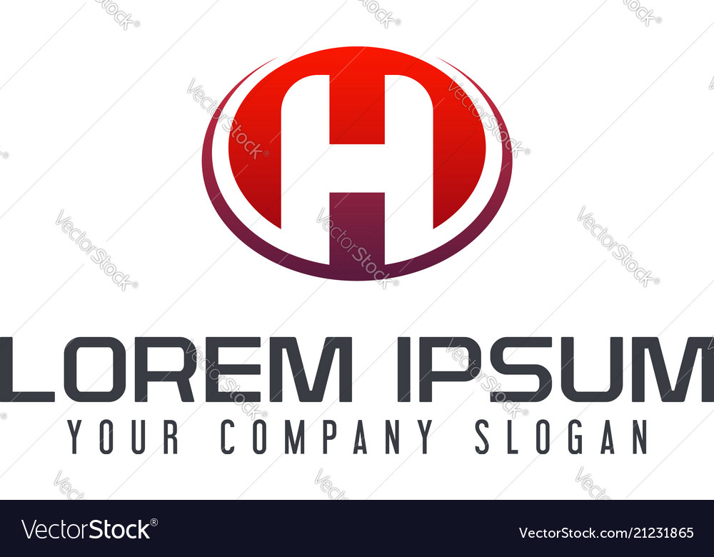 Letter h emblem logo design concept template Vector Image