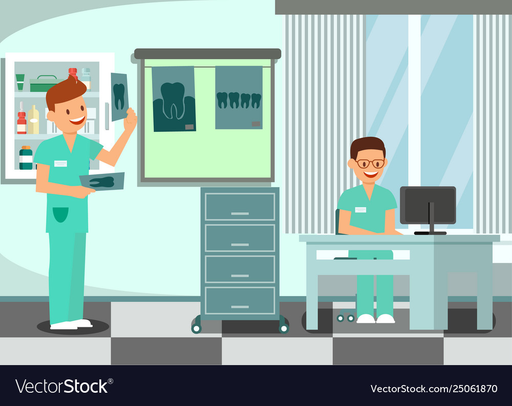 Dentistry Dental Office Flat Royalty Free Vector Image