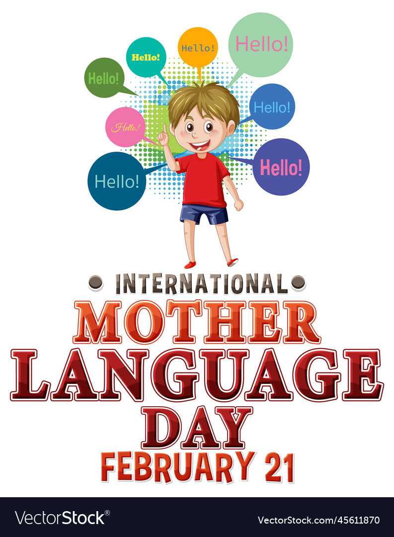 International mother language day banner design Vector Image