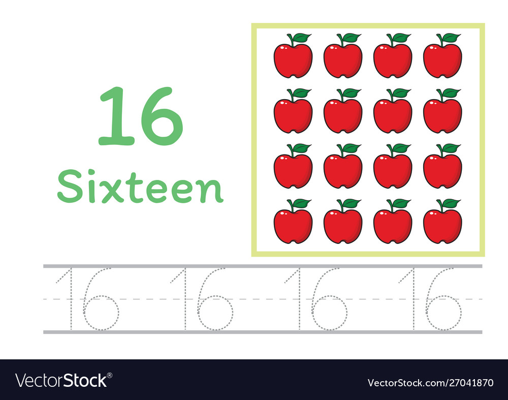 number tracing and writing tracing worksheet vector image