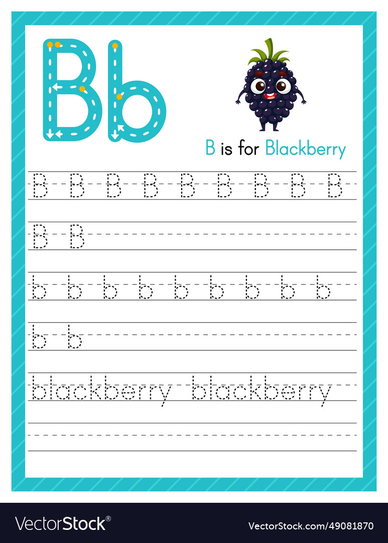 Trace letter b uppercase and lowercase alphabet