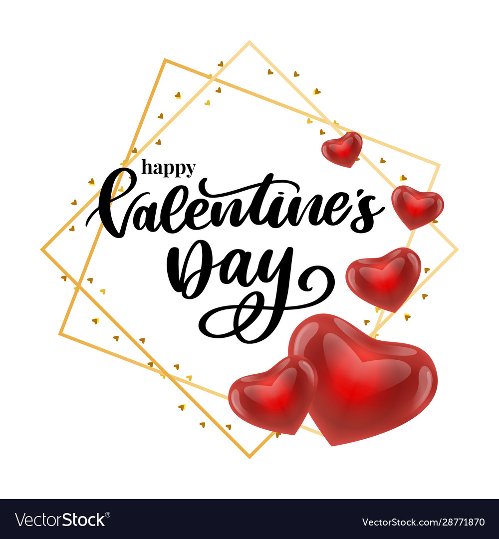 Valentine Poster Card Label Banner Letter Slogan Vector Image