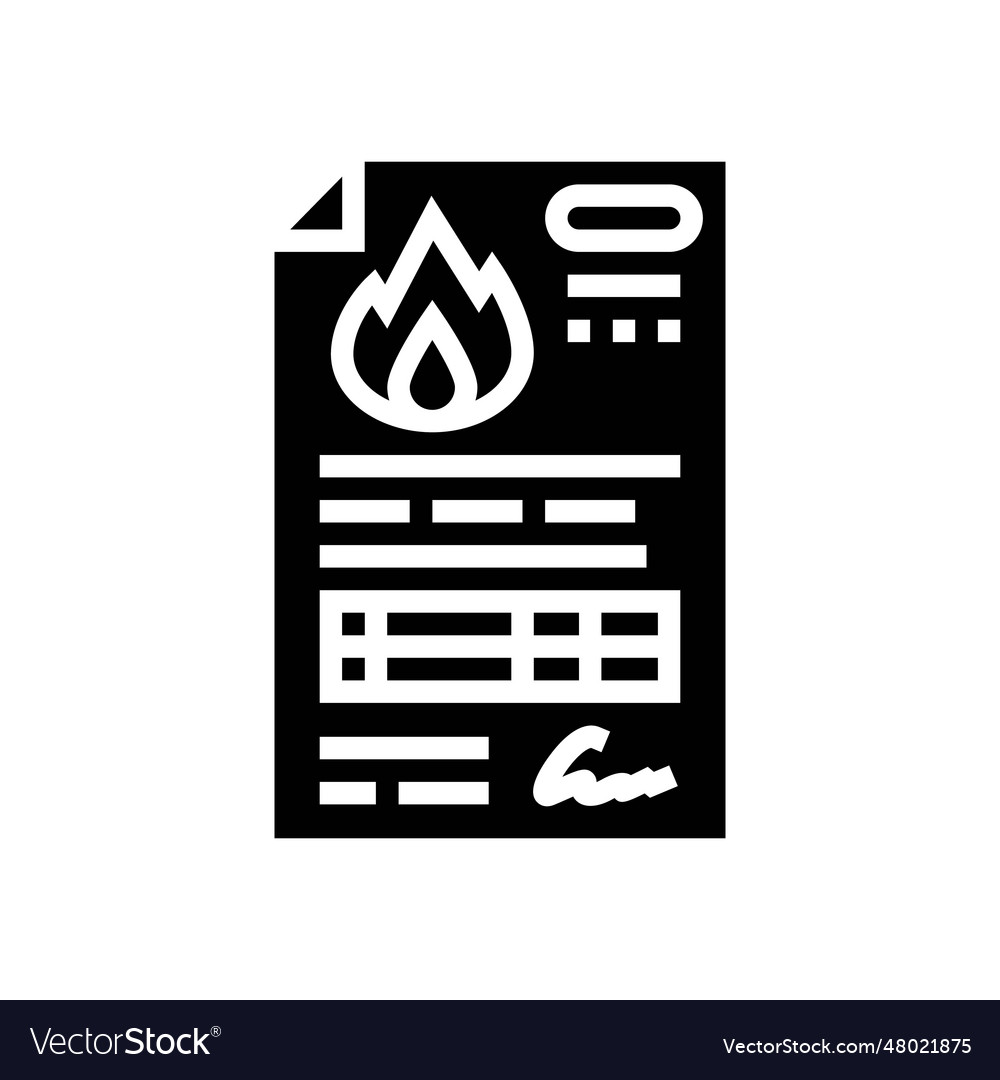 Contract gas service glyph icon Royalty Free Vector Image