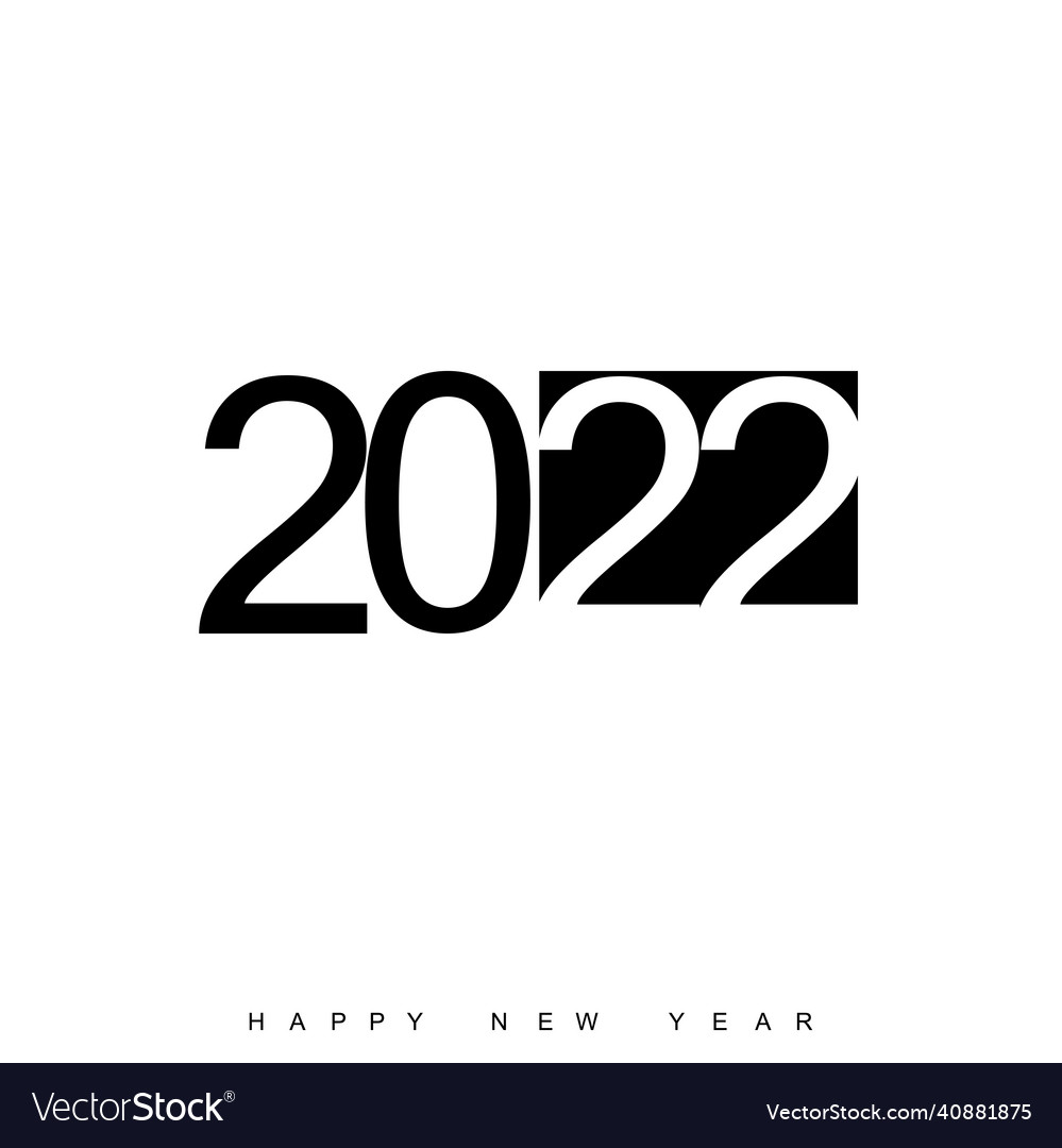 Happy new year 2022 text design brochure template Vector Image