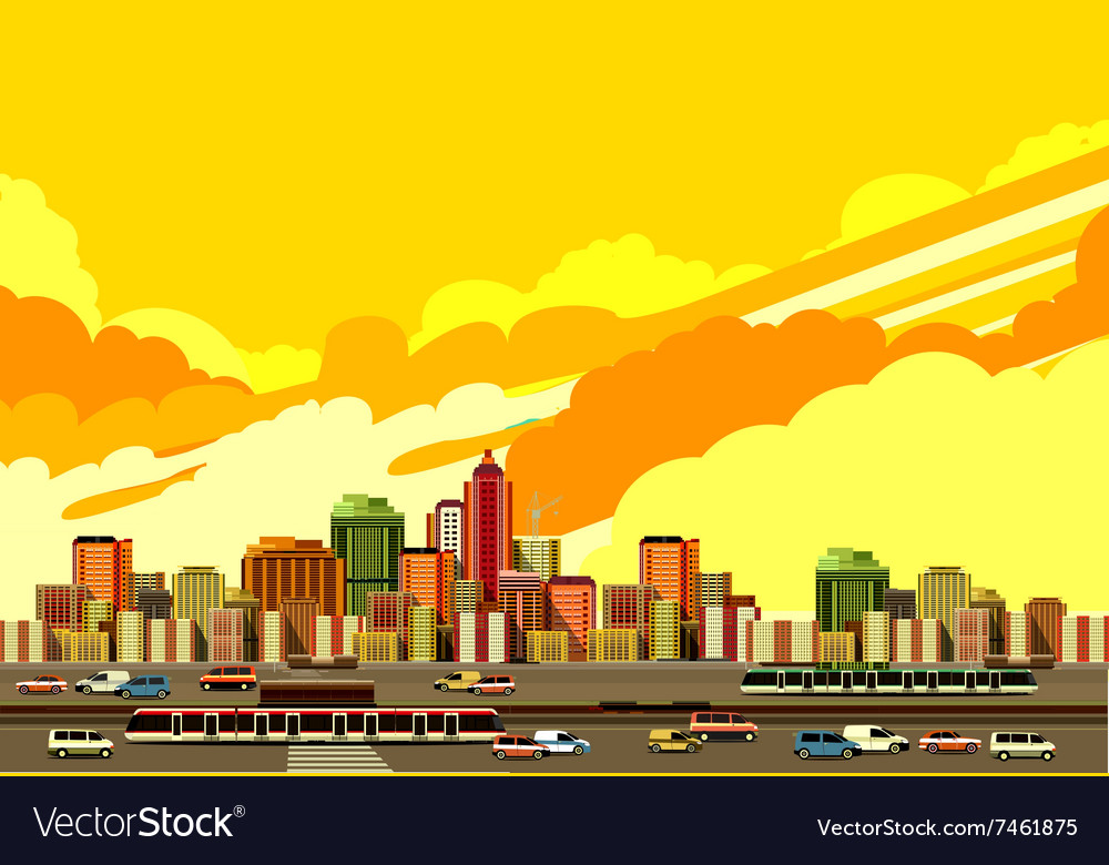 Modern city landscape Royalty Free Vector Image