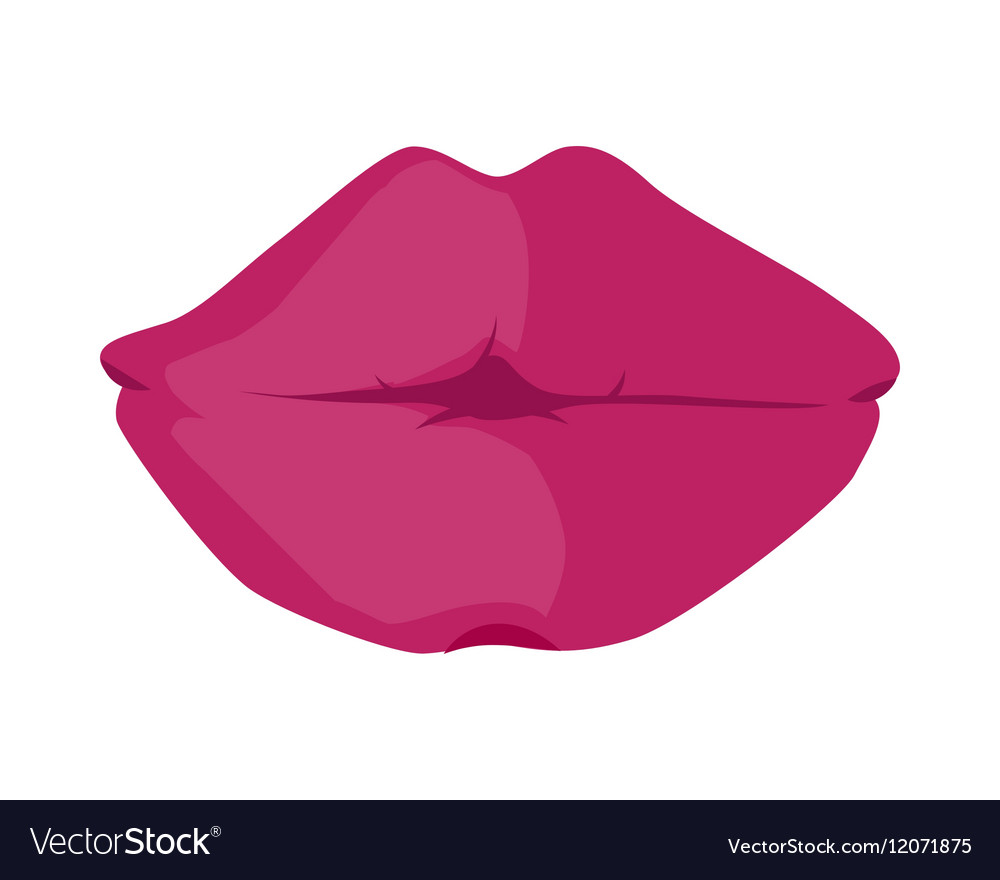red glossy lips on