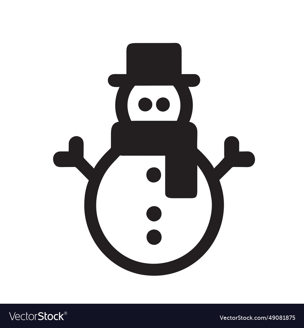 Snowman icon christmas pictogram Royalty Free Vector Image