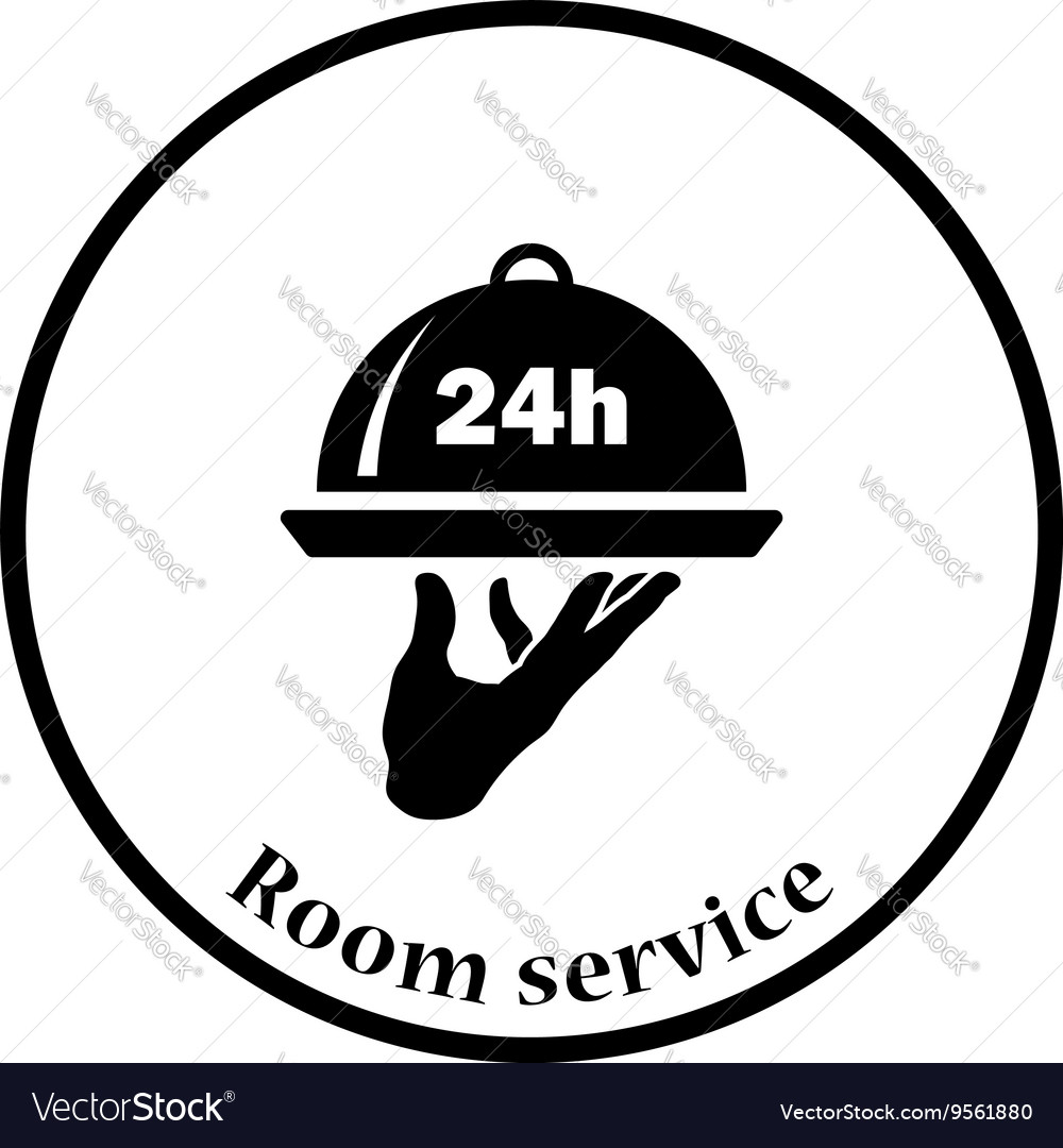 24 Hour Room Service Icon Royalty Free Vector Image