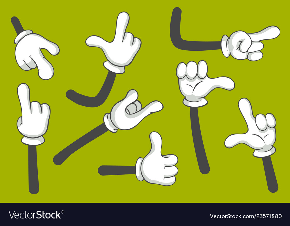 Cartoon hands gloved isolated Royalty Free Vector Image