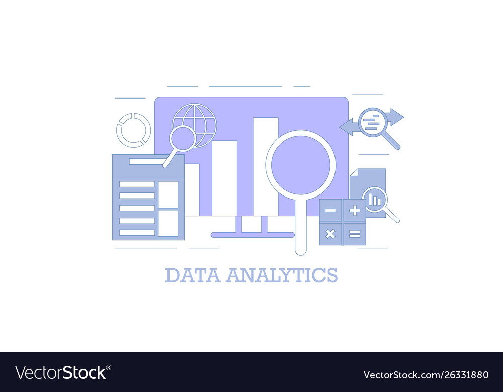 Data analysis related research info Royalty Free Vector