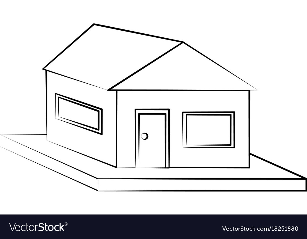 Family home or one story house icon image Vector Image