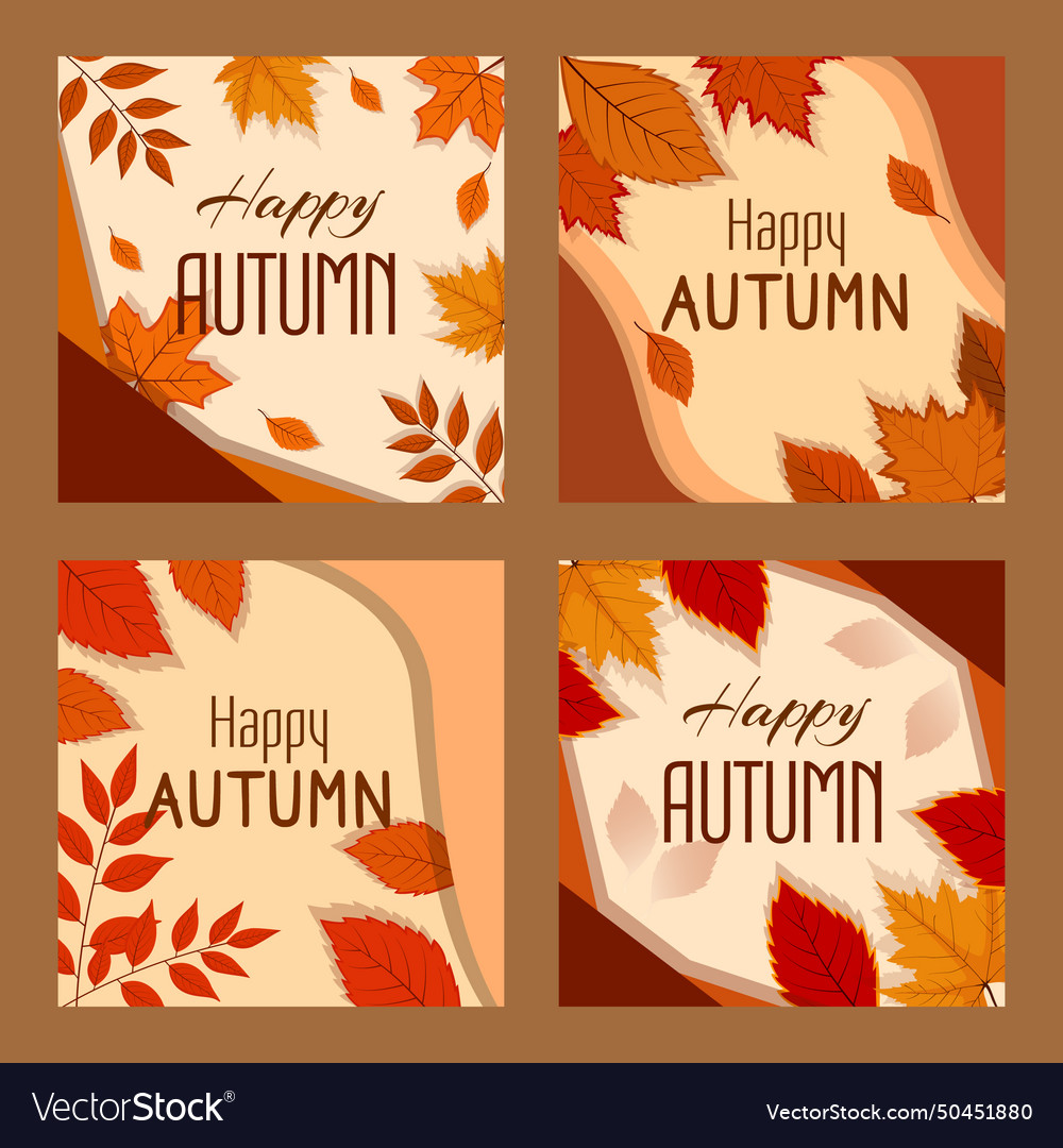 Happy autumn brown mode social media post