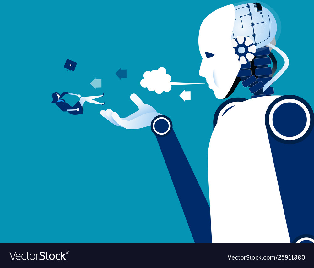 Jobless robot instead humans concept business Vector Image