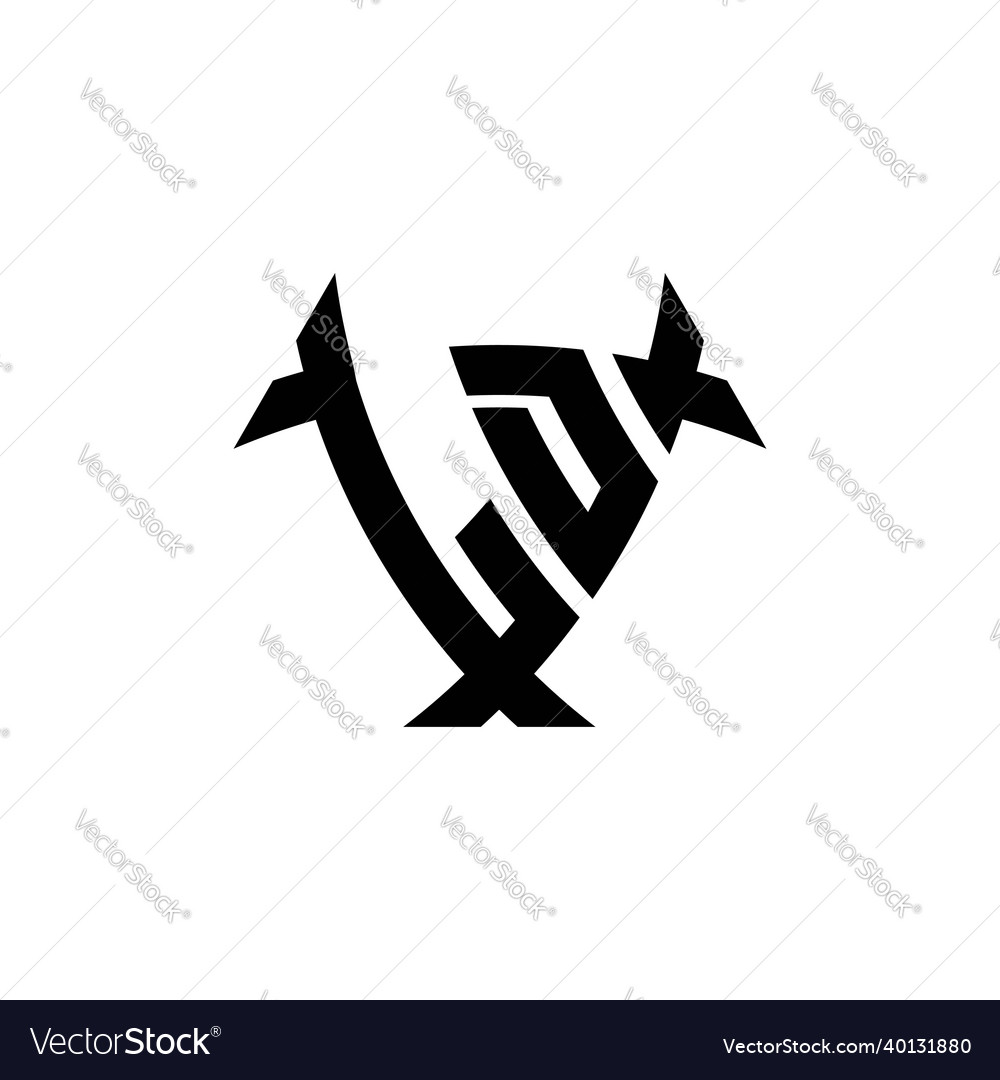 Ld logo monogram triangle shield style Royalty Free Vector