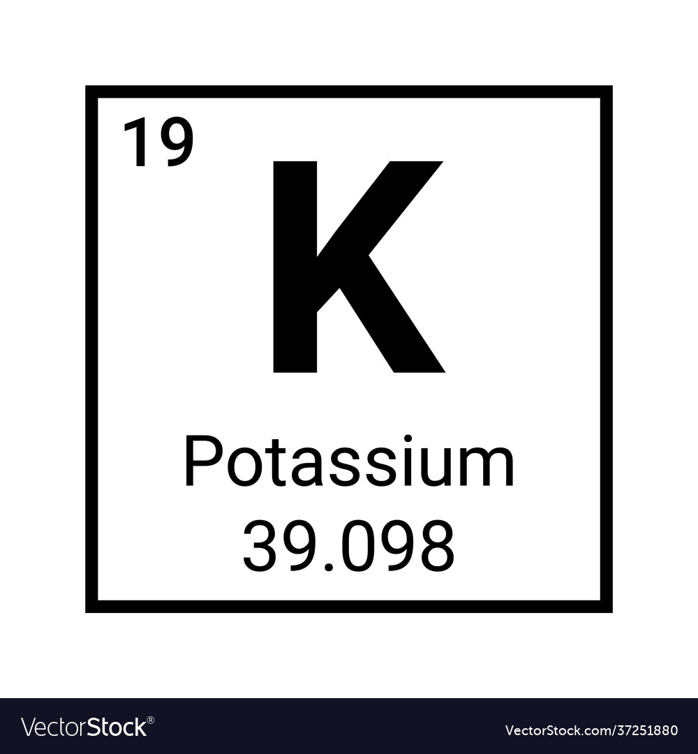 potassium element periodic table symbol royalty free vector