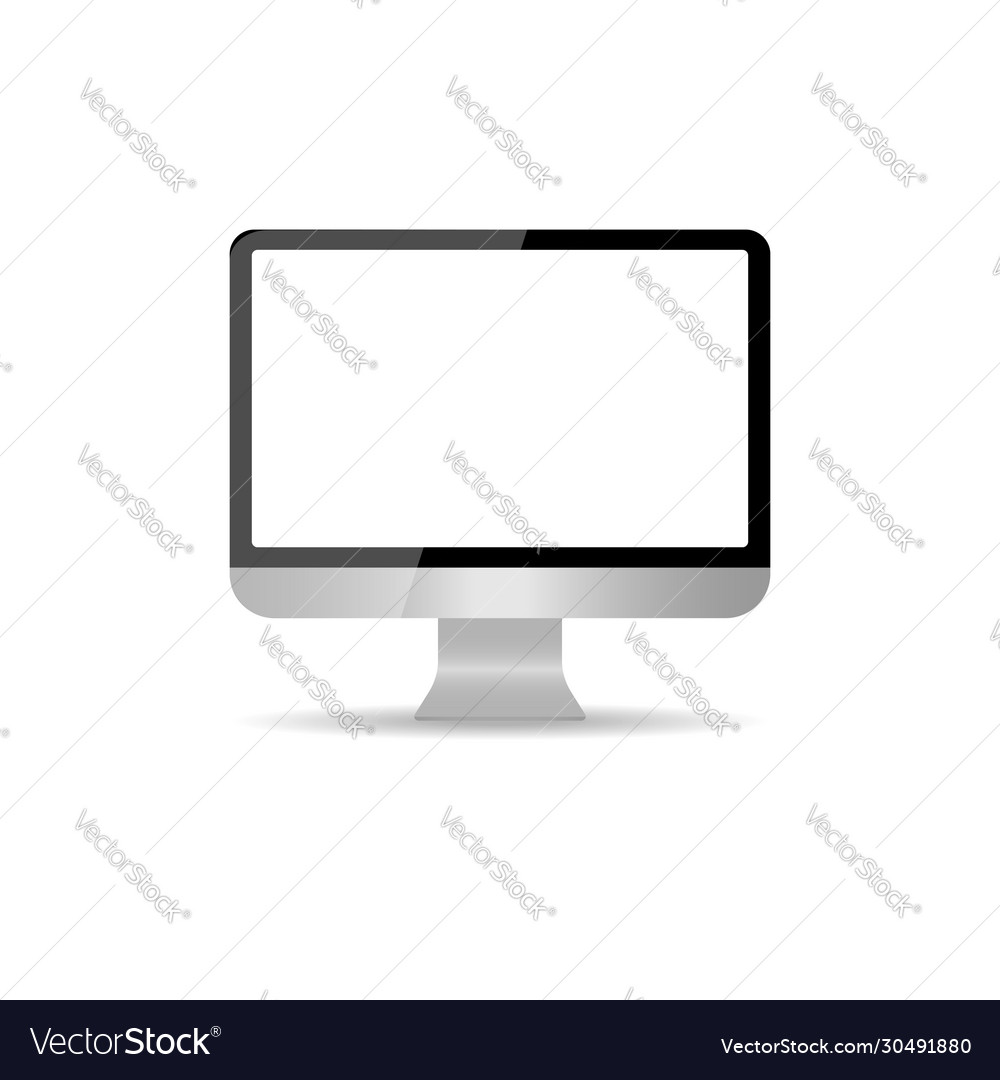 Realistic computer monitor with a blank screen Vector Image