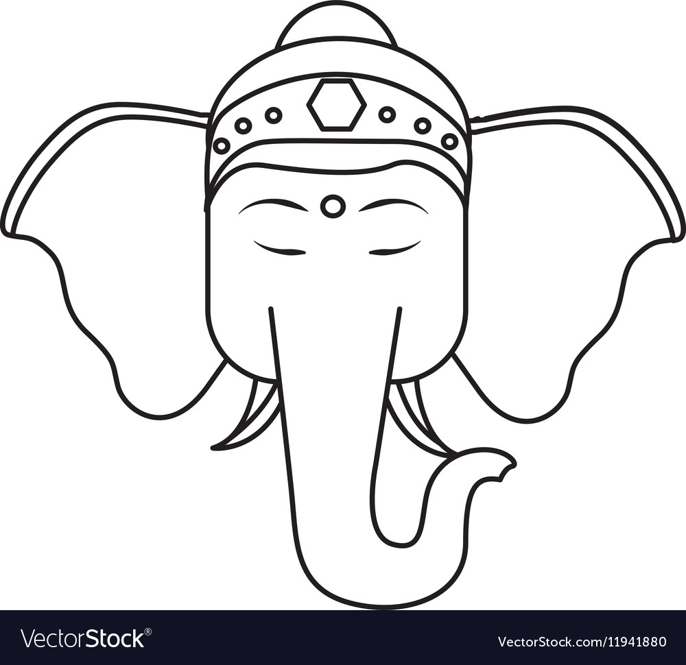 Sacred elephant india Royalty Free Vector Image