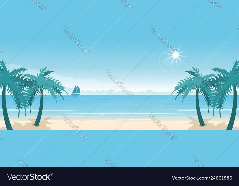 Tropical Paradise Beach Royalty Free Vector Image